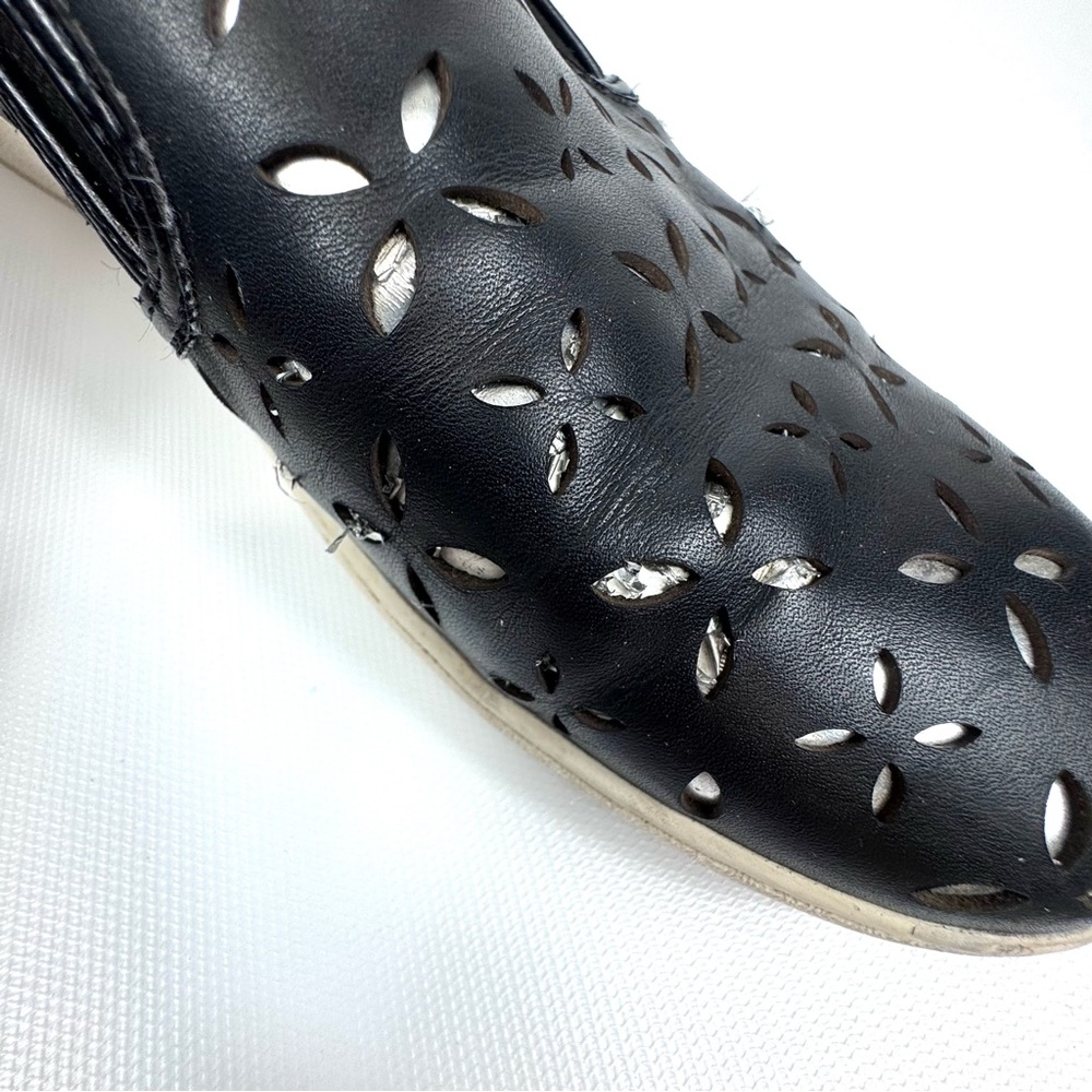 MICHAEL Michael Kors KEATON Leather Lasered Pull On Skate Sneakers black sz 6.5 - Picture 6 of 16